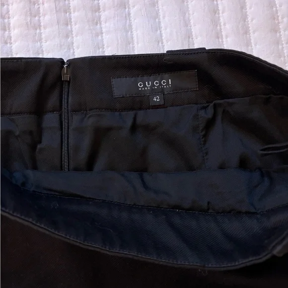 Gucci Black Pencil Skirt with Gold Details - Picture 8 of 16